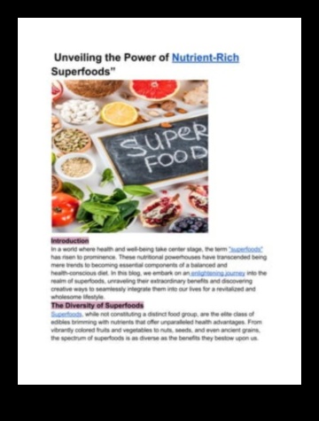 תדלוק בריאות: חשיפת כוחו של הערך התזונתי